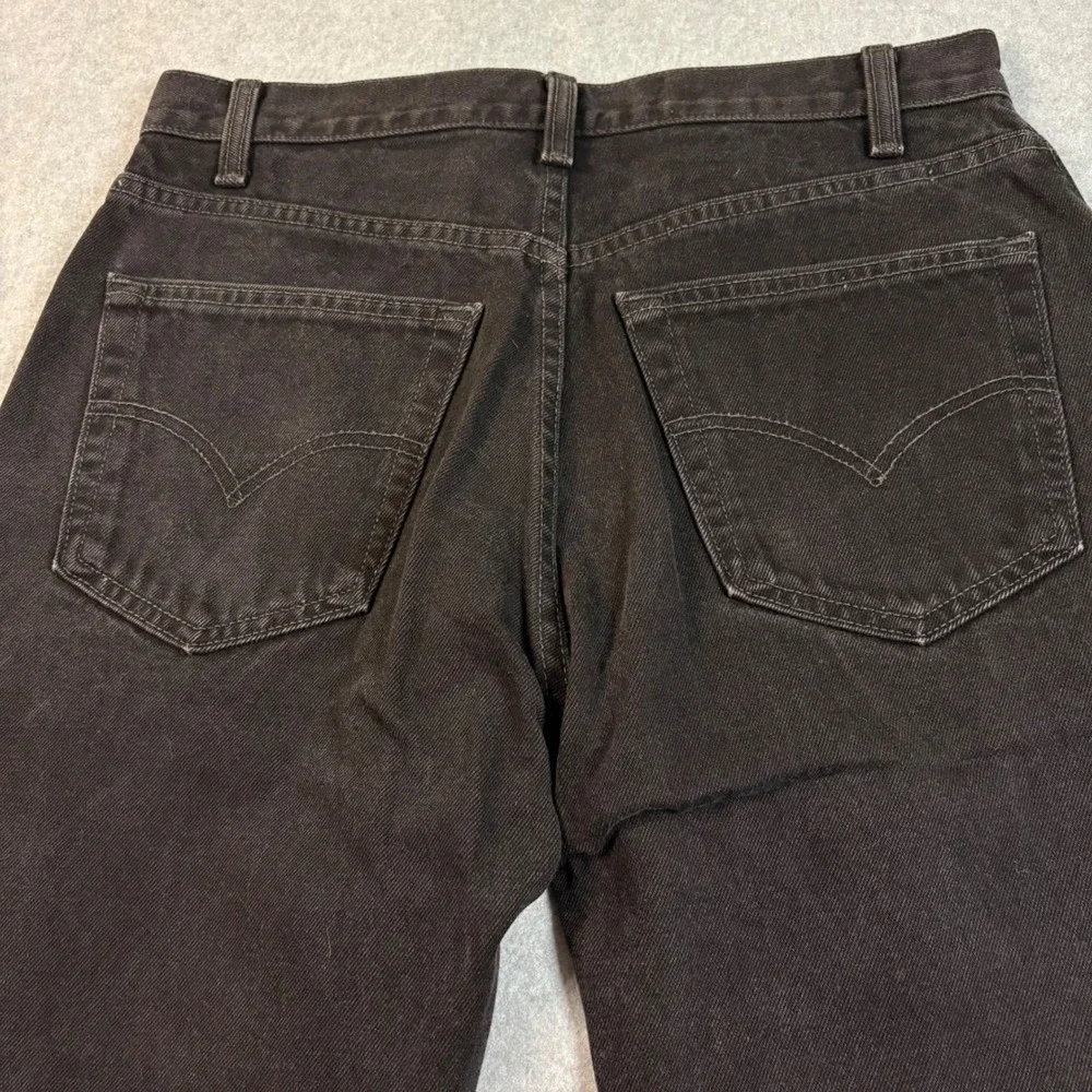 Vintage 1999 Levis 505 Solid Black Jeans No Labels Rare Button 217 Canada 32x32